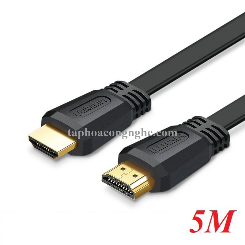 Ugreen 50821 5M màu đen Cáp tín hiệu HDMI dẹt ED015 30050821